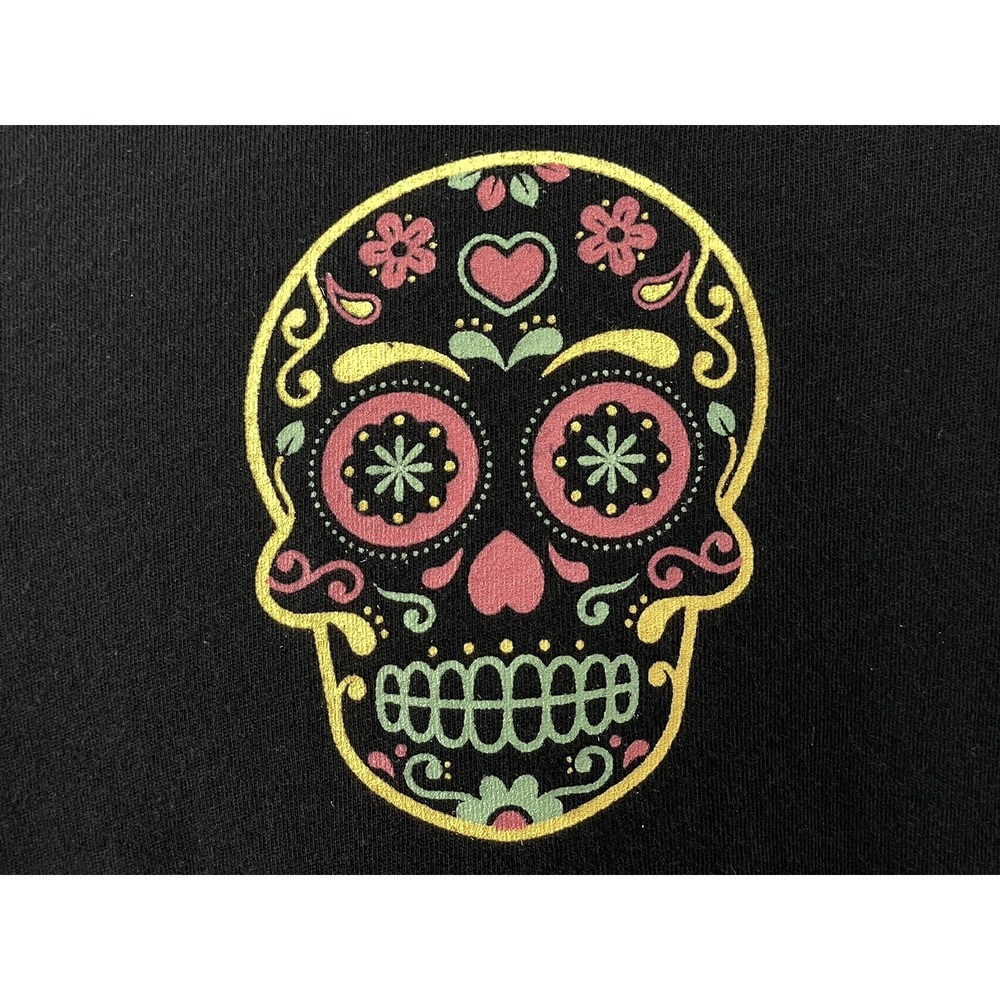 Dirtee Laundry Dia De‎ Los Muertos Tee Womens M Black Sugar Skull Graphic Shirt